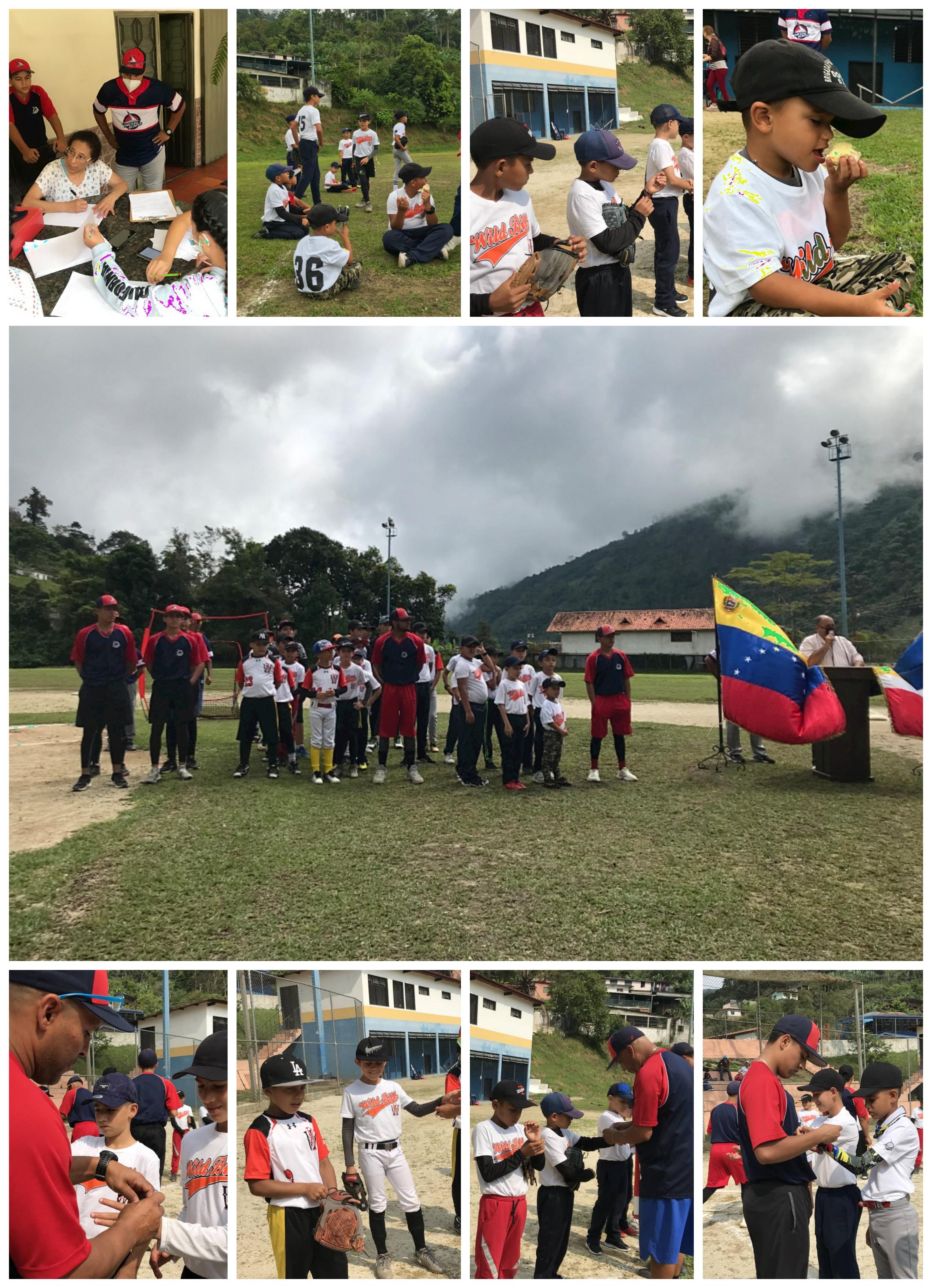 Baseball clinic participants in Poblado de Zea Merida Venezuela learning modern training techniques